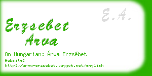 erzsebet arva business card